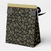 Dank u 85e zwart/goud willekeurig nummerpatroon bedankdoosjes (Achterkant)