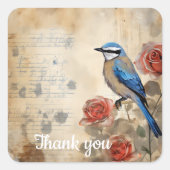 Dank u 8 vierkante sticker (Voorkant)