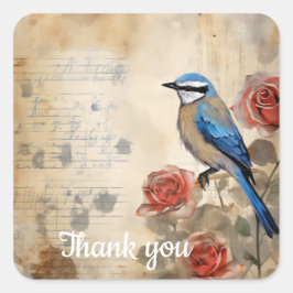 Dank u 8 vierkante sticker