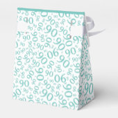 Dank u 90ste Verjaardag Blauwgroen/Wit Patroon Bedankdoosjes (Achterkant)