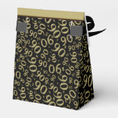 Dank u: 90ste verjaardag thema goud / zwart bedankdoosjes (Achterkant)