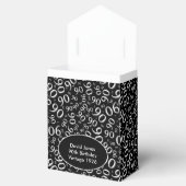 Dank u 90th Willekeurig Nummerpatroon Zwart/Wit Bedankdoosjes (Geopend)