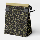 Dank u 95e verjaardag zwart/gouden nummerpatroon bedankdoosjes (Achterkant)