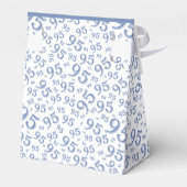 Dank u 95th Verjaardag Blauw/Wit Nummerpatroon Bedankdoosjes (Achterkant)