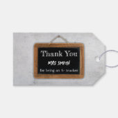 dank u A + Leraar Krijtbord School Cadeaulabel (Voorkant (Horizontaal))