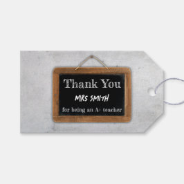  dank u A + Leraar Krijtbord School Cadeaulabel