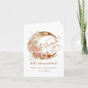 Dank u aan de maan gouden bloemenmaan dank u kaart