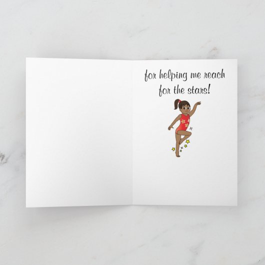 Dank u aan een Gymnastiekcoach Bedankkaart (Binnen)