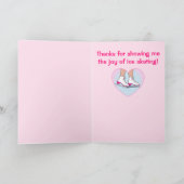 Dank u aan een het Schaatsen van het Ijs Bus Bedankkaart (Binnen)