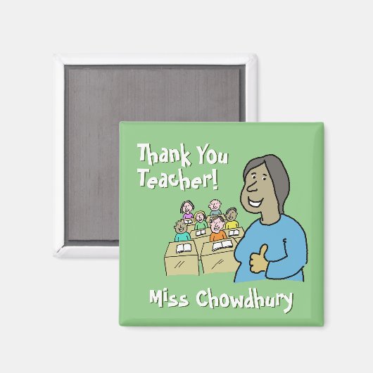 Dank u aan een Vrouw leraar. Een cadeau Magneet (Voorkant / Achterkant)