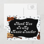 Dank u aan Mijn Leraar van de Muziek Briefkaart (Voorkant / Achterkant)