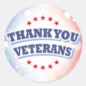 Dank U Aan Veteranen Ronde Sticker (Voorkant)