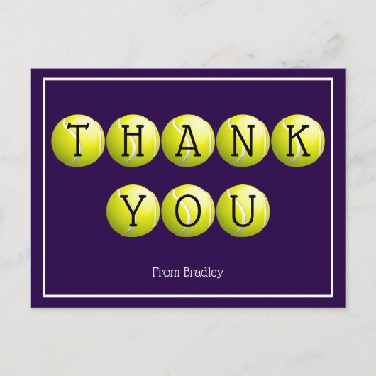 Dank u Aangepast Tennis Aangepast Briefkaart (Voorkant)