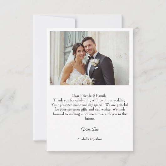 Dank u Aangepaste Foto Trouwkaart Bedankkaart (Achterkant)