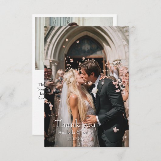 Dank u Aangepaste Foto Trouwkaart Bedankkaart (Voorkant / Achterkant)