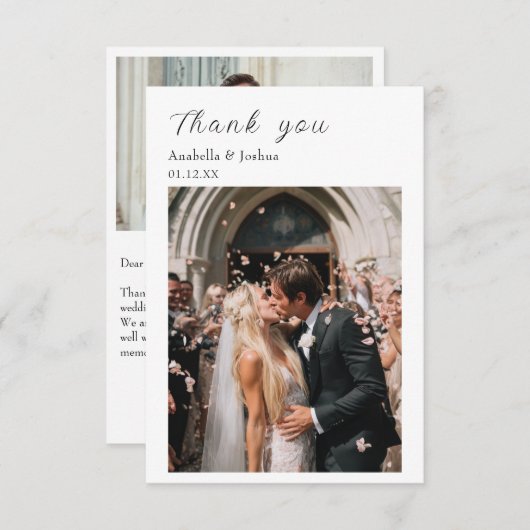 Dank u Aangepaste Foto Trouwkaart Bedankkaart (Voorkant / Achterkant)