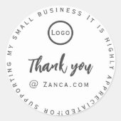 Dank u aangepaste logo naam kleine bedrijven Stick Ronde Sticker (Voorkant)