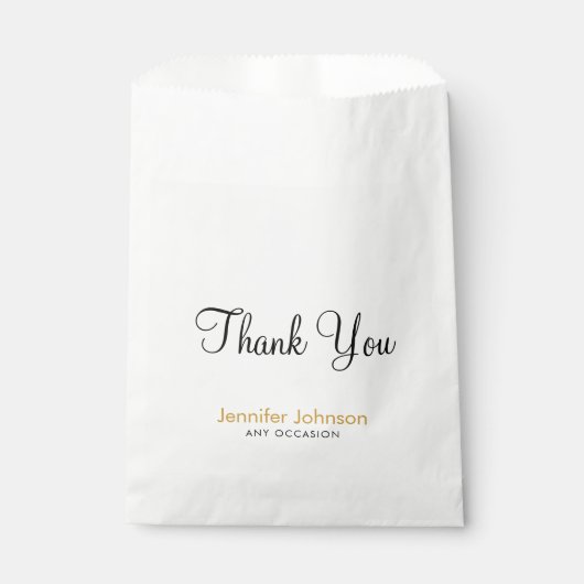 Dank u aangepaste naam tekst gelegenheid bedankzakje (Voorkant)