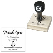Dank u aangepaste nautische bruiloft rubberen stem rubberstempel (Gestempeld)