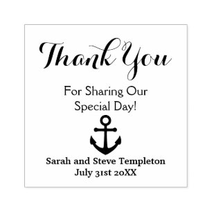 Dank u aangepaste nautische bruiloft rubberen stem rubberstempel