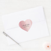Dank U Aangepaste Tekst Luxe Elegante Roze Goud Hart Sticker (Envelop)