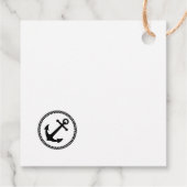 Dank u Aangepaste tekst nautische Zee anker zwart Bedankjes Labels (Achterkant)