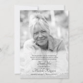 Dank u aangepaste zwart-wit foto begrafenis Kaart (Voorkant)
