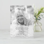 Dank u aangepaste zwart-wit foto begrafenis Kaart (Staand voorkant)