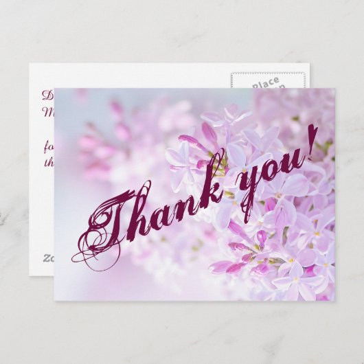 Dank u aanpasbaar briefkaart (Voorkant / Achterkant)