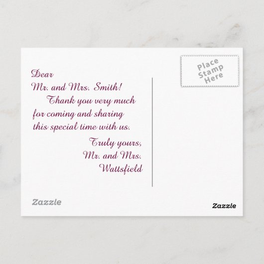 Dank u aanpasbaar briefkaart (Achterkant)