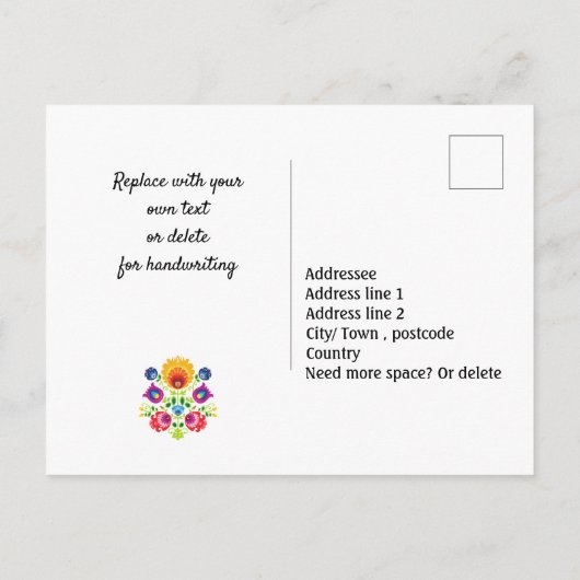 Dank u aanpasbare folklore briefkaart (Achterkant)