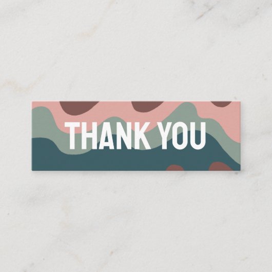 DANK U aardachtige golvende strepen sociale pictog Mini Visitekaartje (Voorkant)