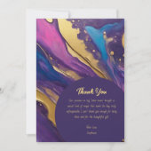 Dank u-Abstracte Flow Art- Fuchsia en Gold- Kaart (Voorkant)