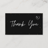Dank u Abstracte Glitter Star Pattern Love Zwart Visitekaartje (Voorkant)