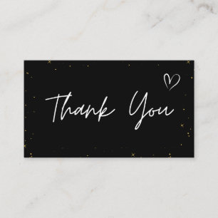 Dank u Abstracte Glitter Star Pattern Love Zwart Visitekaartje