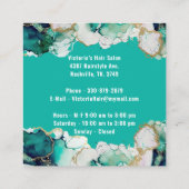 Dank u Abstracte groene elegante zaken Vierkante Visitekaartje (Achterkant)