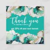 Dank u Abstracte groene elegante zaken Vierkante Visitekaartje (Voorkant)