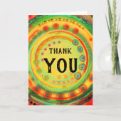 Dank u Abstracte kleurrijke vrolijke pret Bedankkaart (Voorkant)