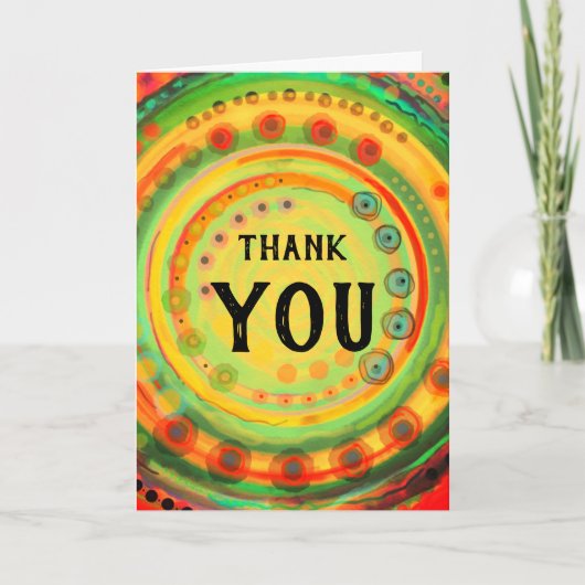 Dank u Abstracte kleurrijke vrolijke pret Bedankkaart (Voorkant)
