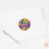 Dank u abstracte kleurstroom ronde sticker (Envelop)
