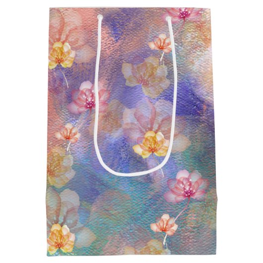 Dank u Abstracte Verf en Bloemen Medium Cadeauzakje (Achterkant)