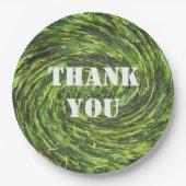 Dank u Abstracte waardering voor Bright Green Swir Papieren Bordje (Voorkant)