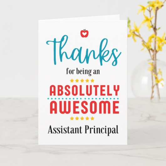 Dank u adjunct-hoofd, Bedankt uw Geweldige Kaart (Gele Bloem)