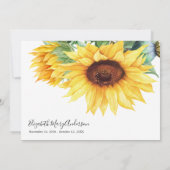 Dank u Afkomst Zonnebloem Bloemen Memorial Bedankkaart (Achterkant)