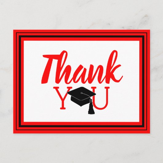 Dank u Afstudeerder Pet Red en Black Briefkaart (Voorkant)