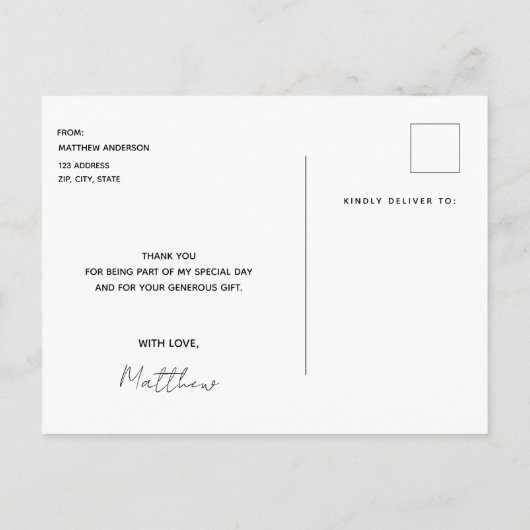 Dank u afstuderen 2023 zwart goud briefkaart (Achterkant)