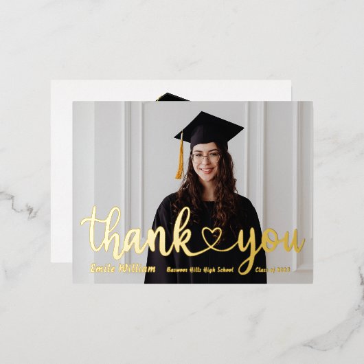 Dank u Afstuderen Folie Feestdagen Briefkaart (Voorkant / Achterkant)