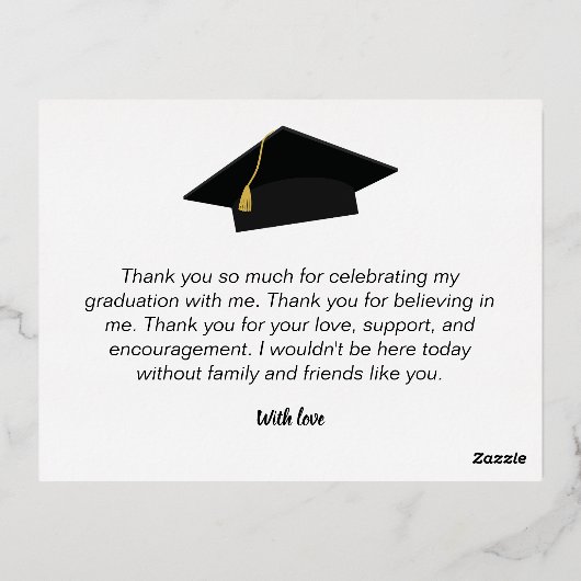 Dank u Afstuderen Folie Holiday Briefkaart (Achterkant)