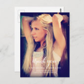 Dank u Afstuderen foto middelbare school kalligraf Briefkaart (Voorkant / Achterkant)