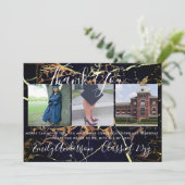 Dank u Afstuderen Kaart 3 x FOTO Collage MARBLE (Staand voorkant)